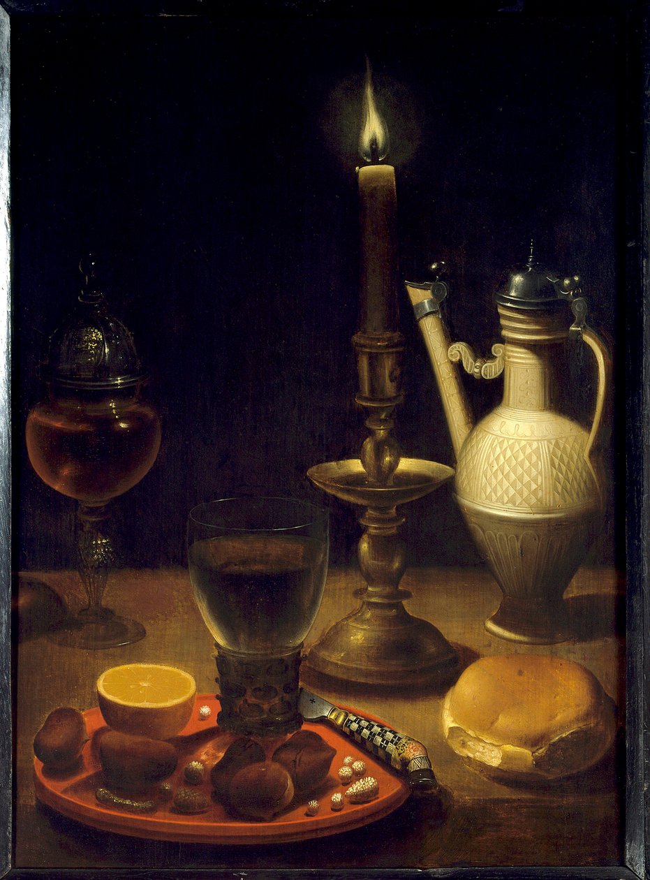 Martwa natura przy świecach Obraz Gotthardta Wediga (Gottfried Von Wedig) (1583-1641) autorstwa Gotthardt von Wedig