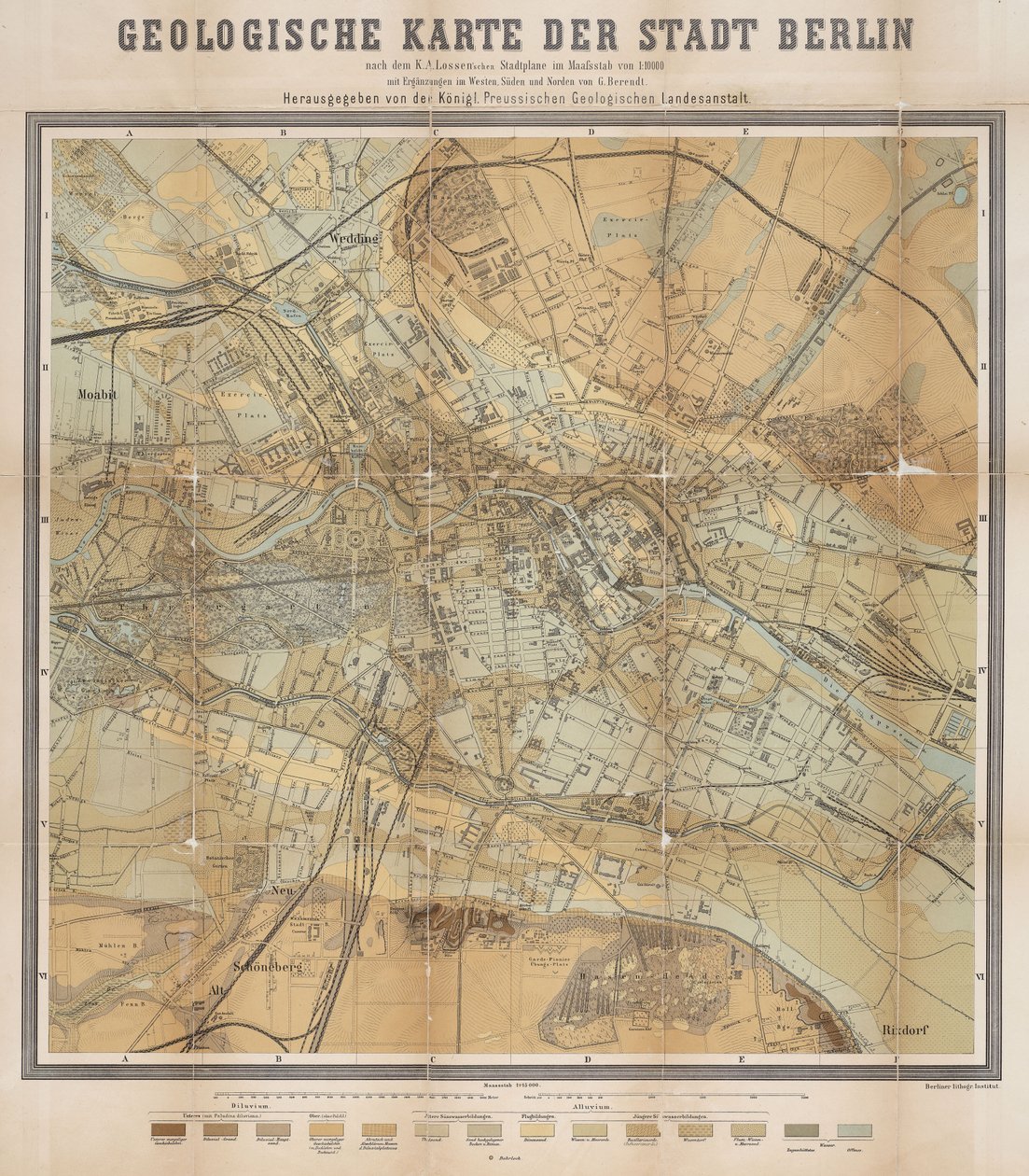 Mapa geologiczna Berlina autorstwa Gottlieb Berendt