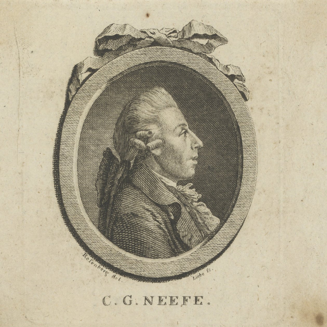 Portret kompozytora Christiana Gottloba Neefe 1748-1798 , c. 1780. autorstwa Gottlob August Liebe