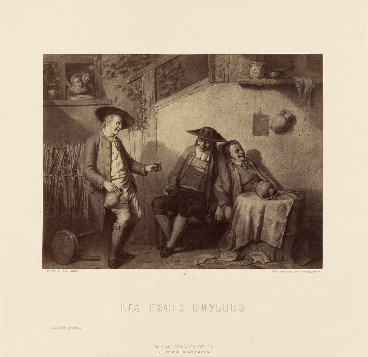 "The Three Drinkers" autorstwa L. Somersa autorstwa Goupil and Cie.