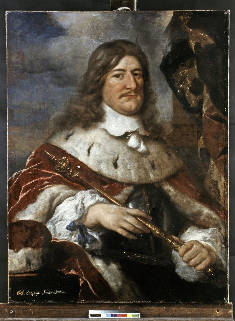 FRIEDRICH WILHELM I z Brandenburgii "Der Grosse Kurfust" (Wielki Elektor) 1620-1688. D... (olej na płótnie) autorstwa Govaert Flinck