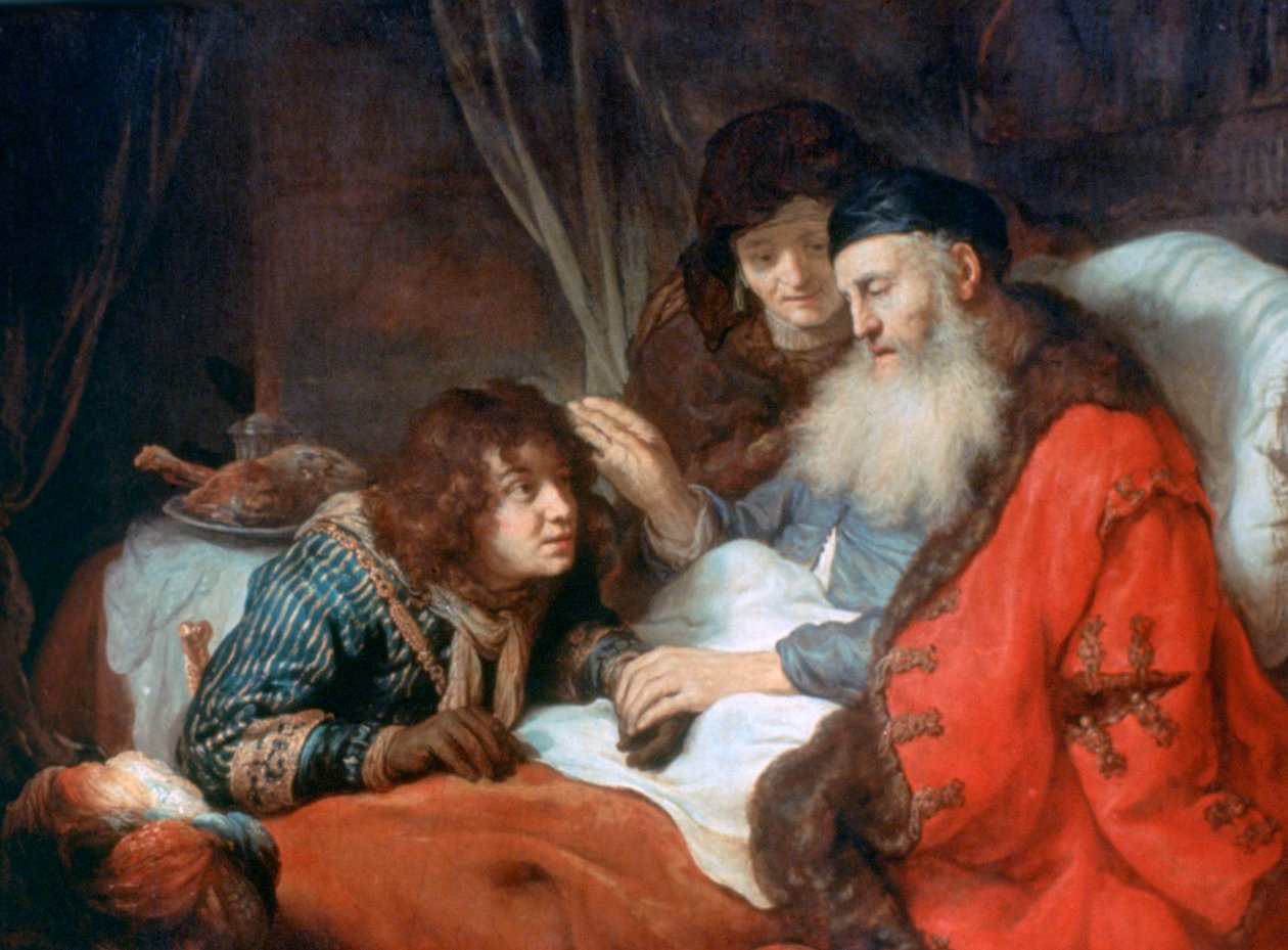 Izaak błogosławi Jakuba, 1638 autorstwa Govaert Flinck