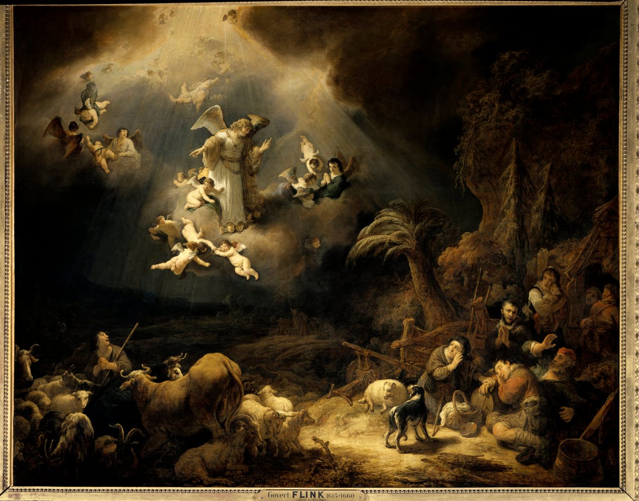 Ogłoszenie dla pasterzy Obraz Govaerta Flinka (1615-1660) (ec.flam.) 1639 nd. 1,6x1,96 m Paryż, Muzeum Luwru. autorstwa Govaert Flinck