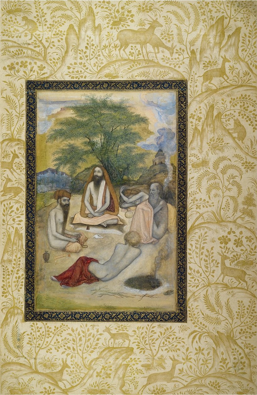 Pięciu świętych mężów, liść z albumu z Sankt Petersburga autorstwa Govardhan