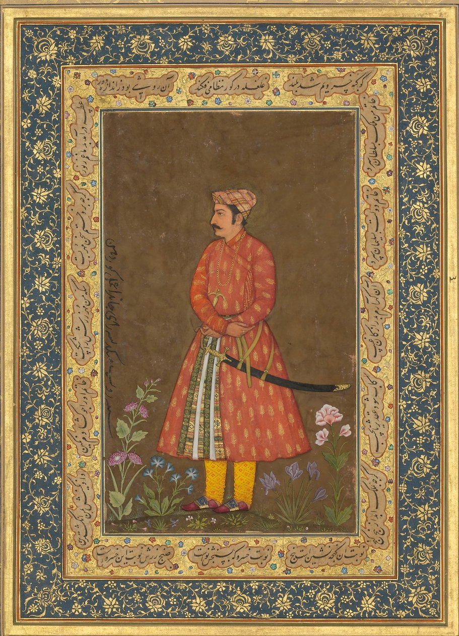Portret Rupa Singha, Folio z albumu Shah Jahan, odw.: ca. 1615-20, prostokąt: ok. 1615-20 1500 autorstwa Govardhan