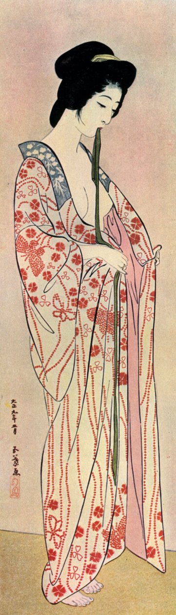 Japonka w nagajuban, 1920 1930. autorstwa Goyo Hashiguchi