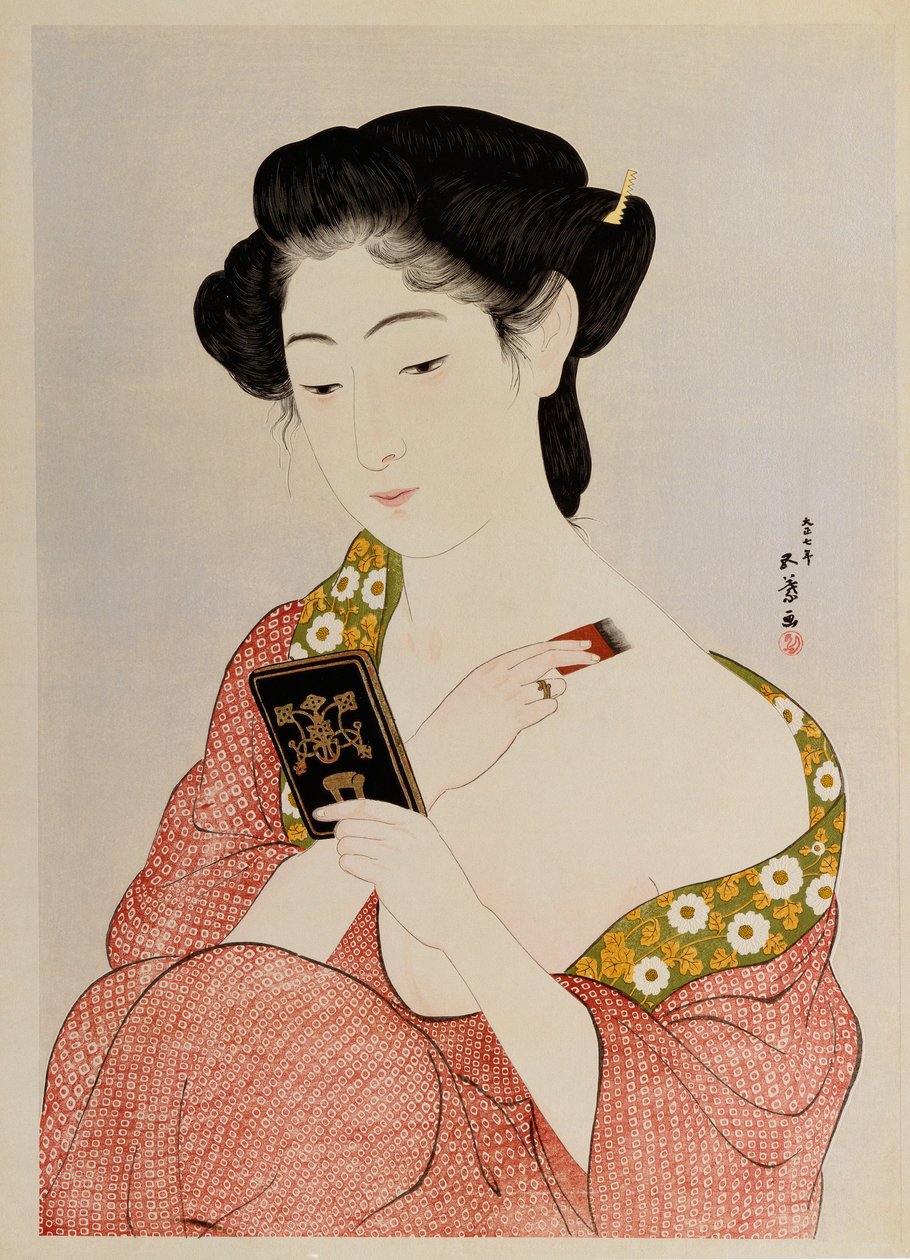 Kobieta w bieliźnie, 1918 autorstwa Goyo Hashiguchi