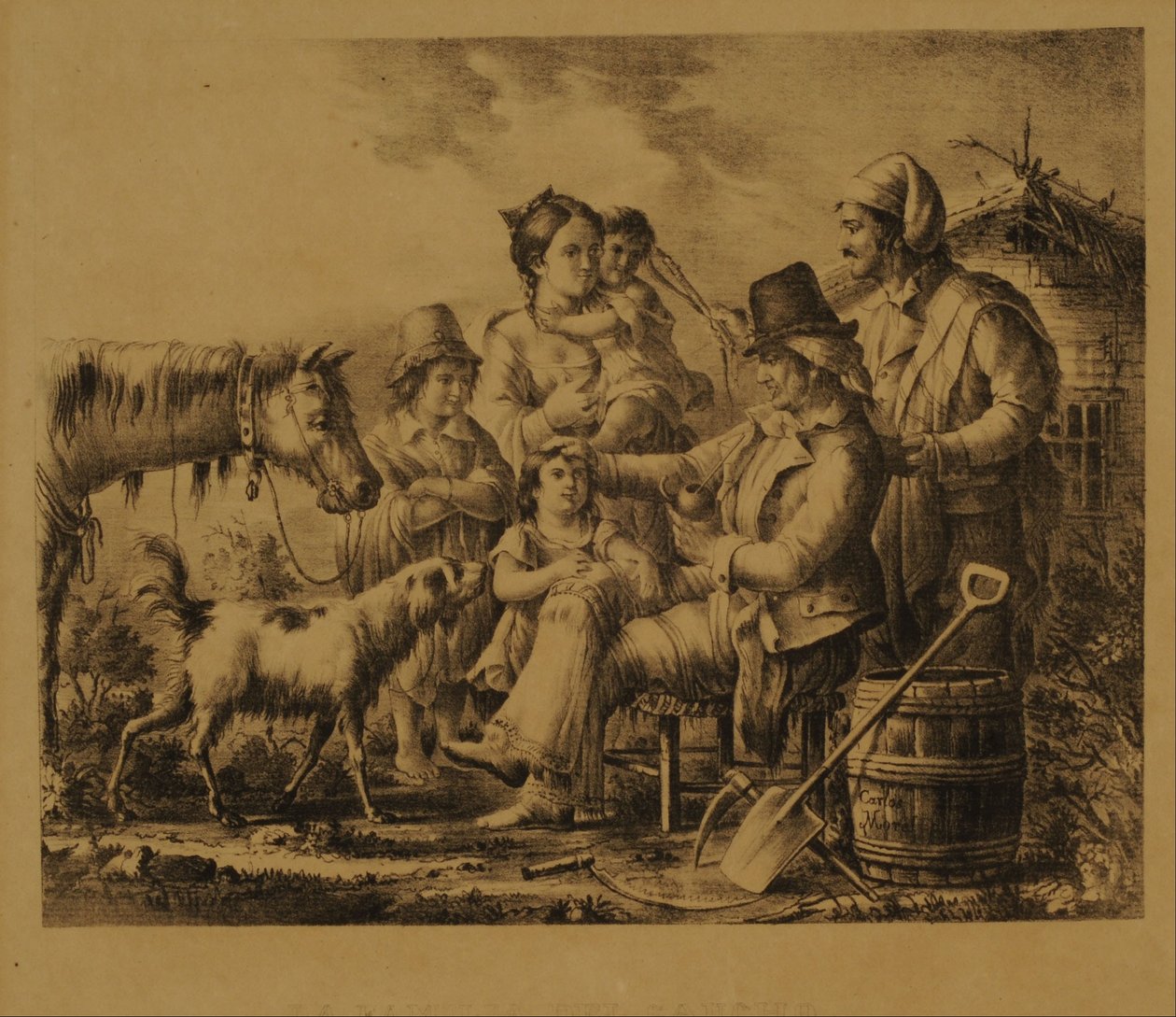 Rodzina gaucho autorstwa Grabado  Gregorio Ibarra