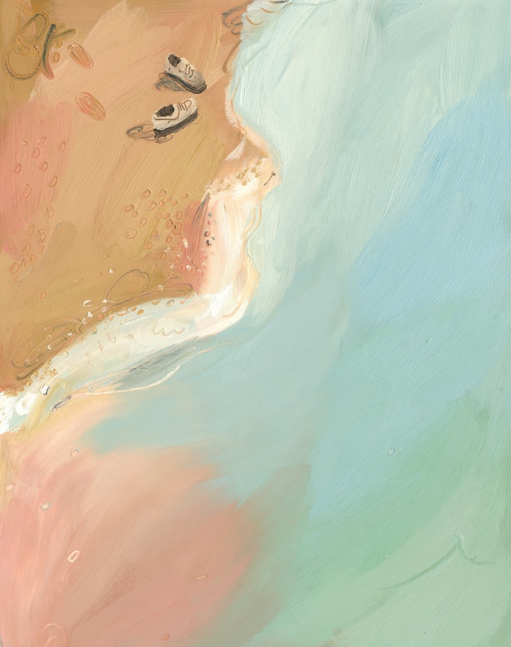 Plaża, 2013 (olej na papierze) autorstwa Grace Helmer