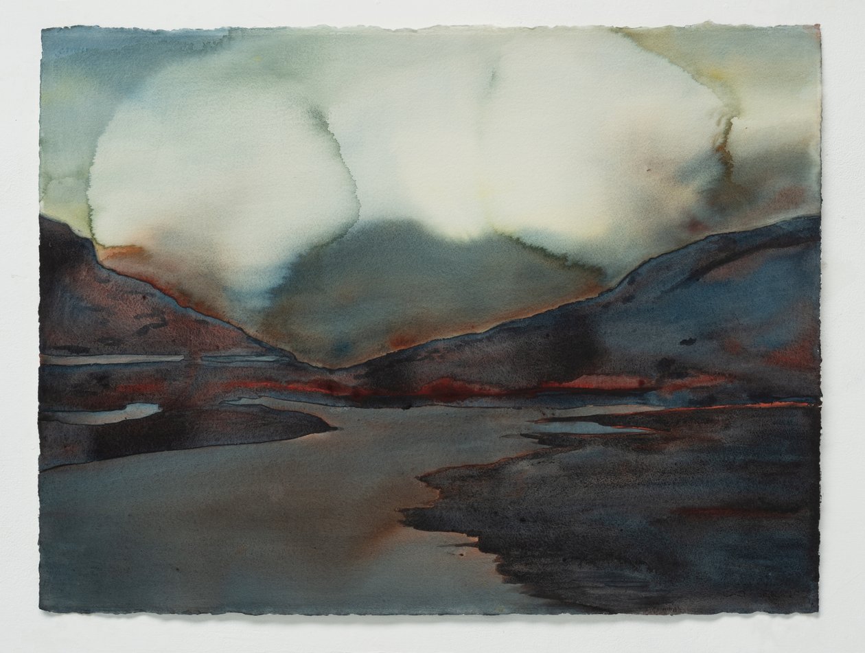 Fiord 1, 2025 (akwarela) autorstwa Graham Dean