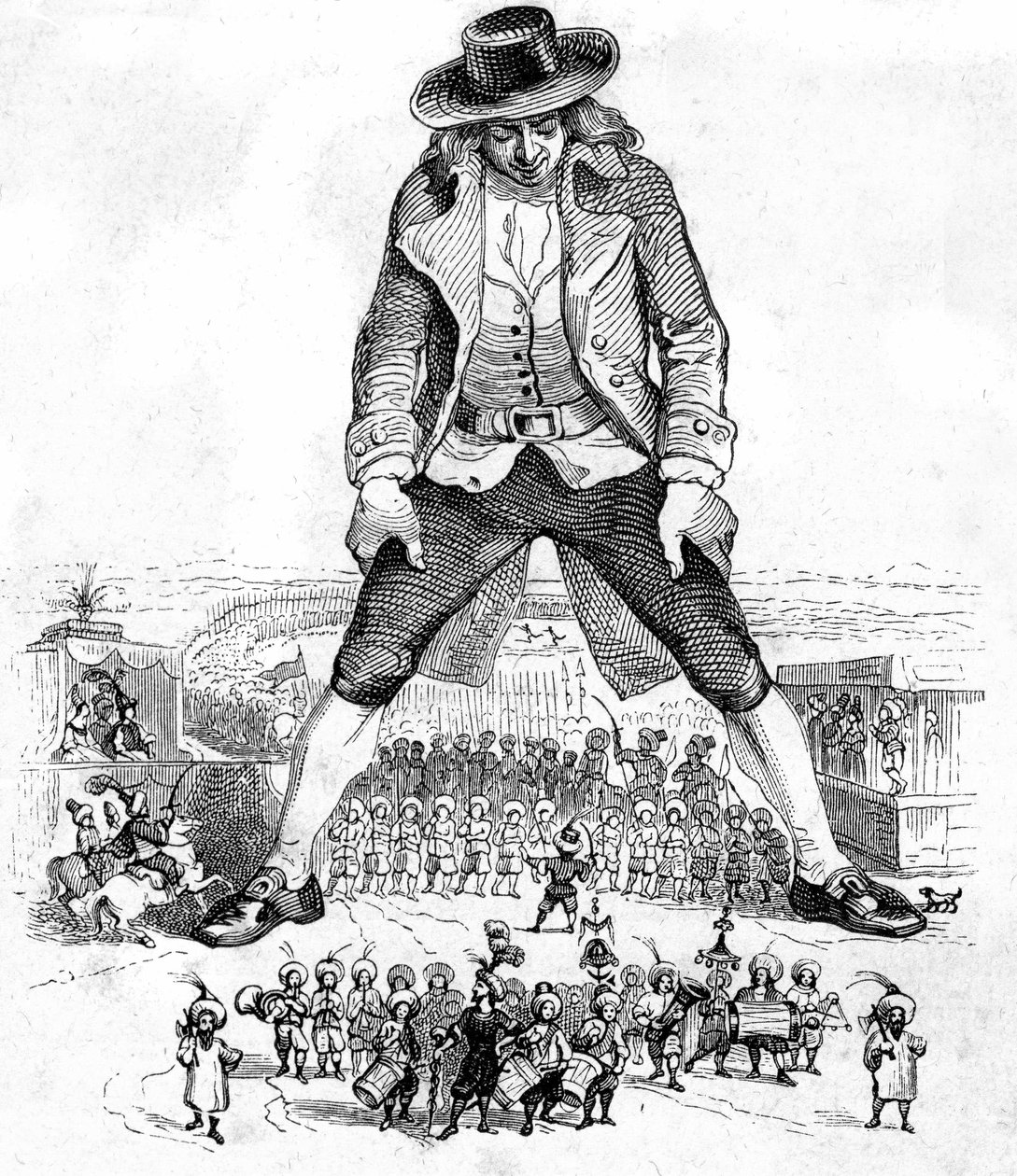 Ilustracja do "Podróży Guliwera" autorstwa Jonathana Swifta autorstwa Grandville (1803 47)