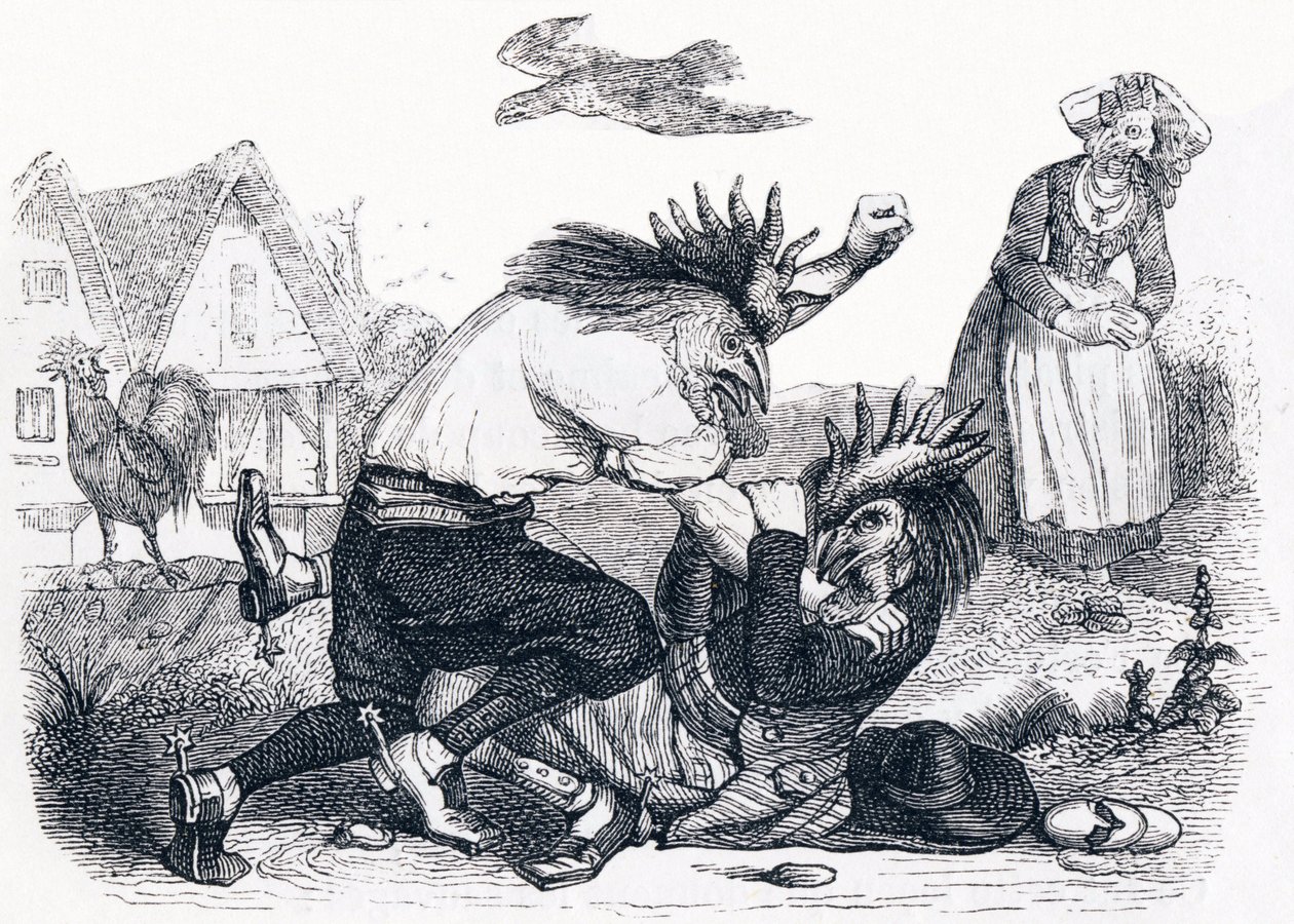 Dwie palarki - Fables by La Fontaine autorstwa Grandville