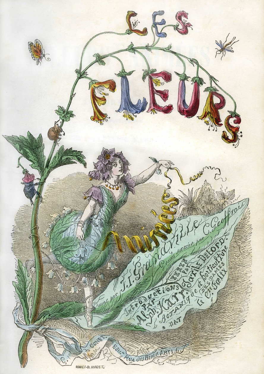Frontispis książki "Les Fleurs animees", ilustrowany przez Grandville