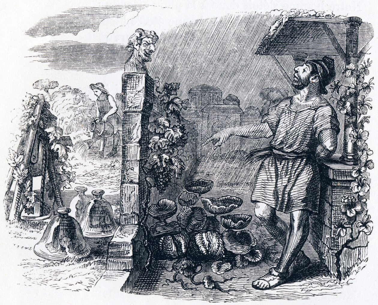 Jupiter i dzierżawca - Fables by La Fontaine autorstwa Grandville