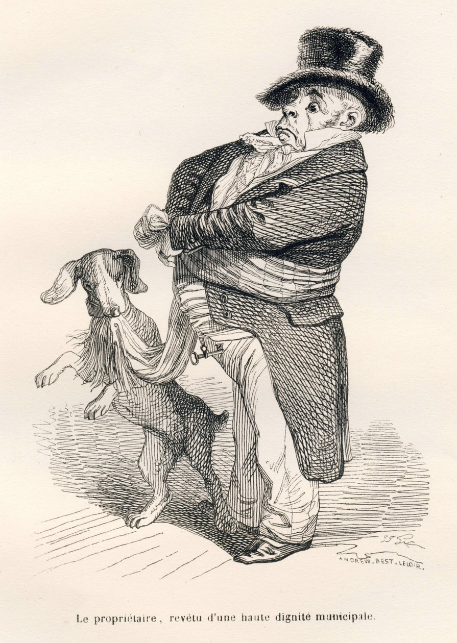 Właściciel ubrany w wysoką godność miejską. Winiety ilustrowane przez JJ Granville. Grawer sygnowany Andrew, Best i Leloir w części zatytułowanej „Lis złapany w pułapkę” autorstwa Charlesa Nodiera w „Sceny z życia prywatnego i publicznego lat autorstwa Grandville