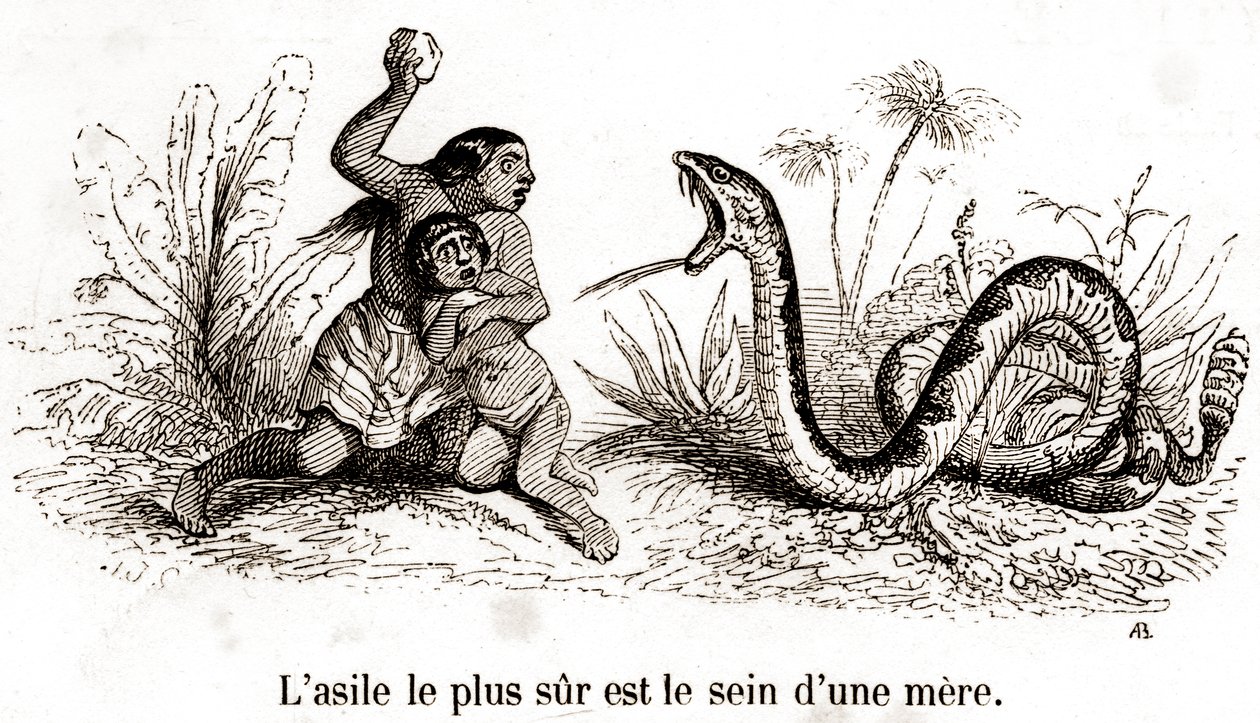 Najbezpieczniejszym azylem jest pierś matki autorstwa Grandville (1803 47)