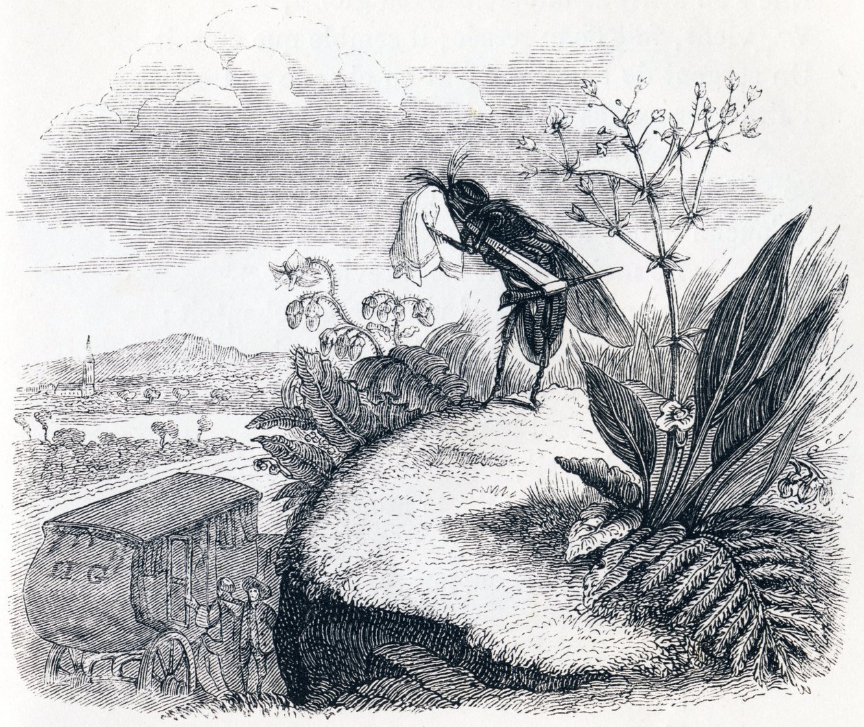 Erkė ir musė – „La Fontainepoli“ pasakos autorstwa Grandville