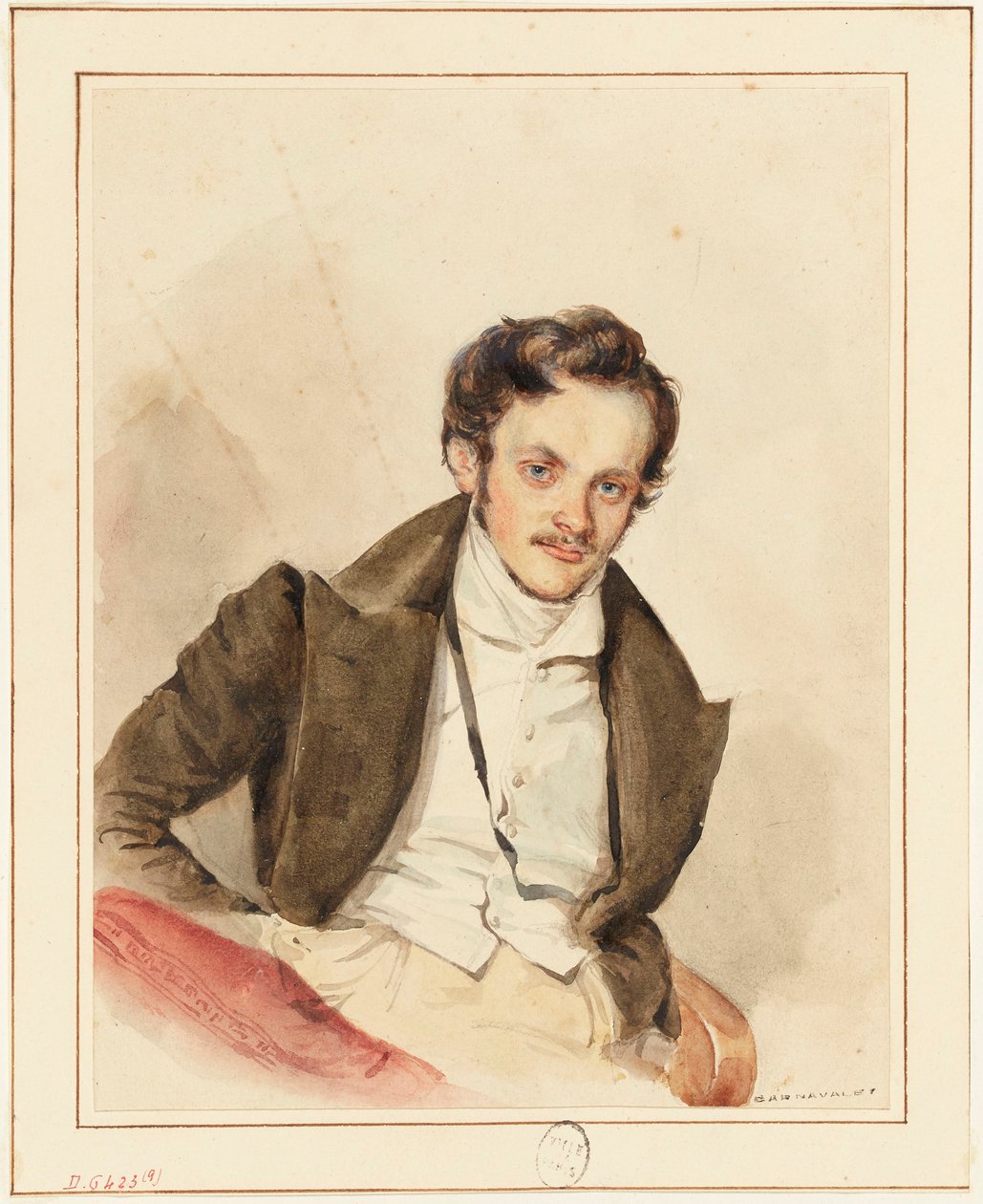 Portret przyjaciela, prawdopodobnie Guiauda (1811-1876) autorstwa Grandville