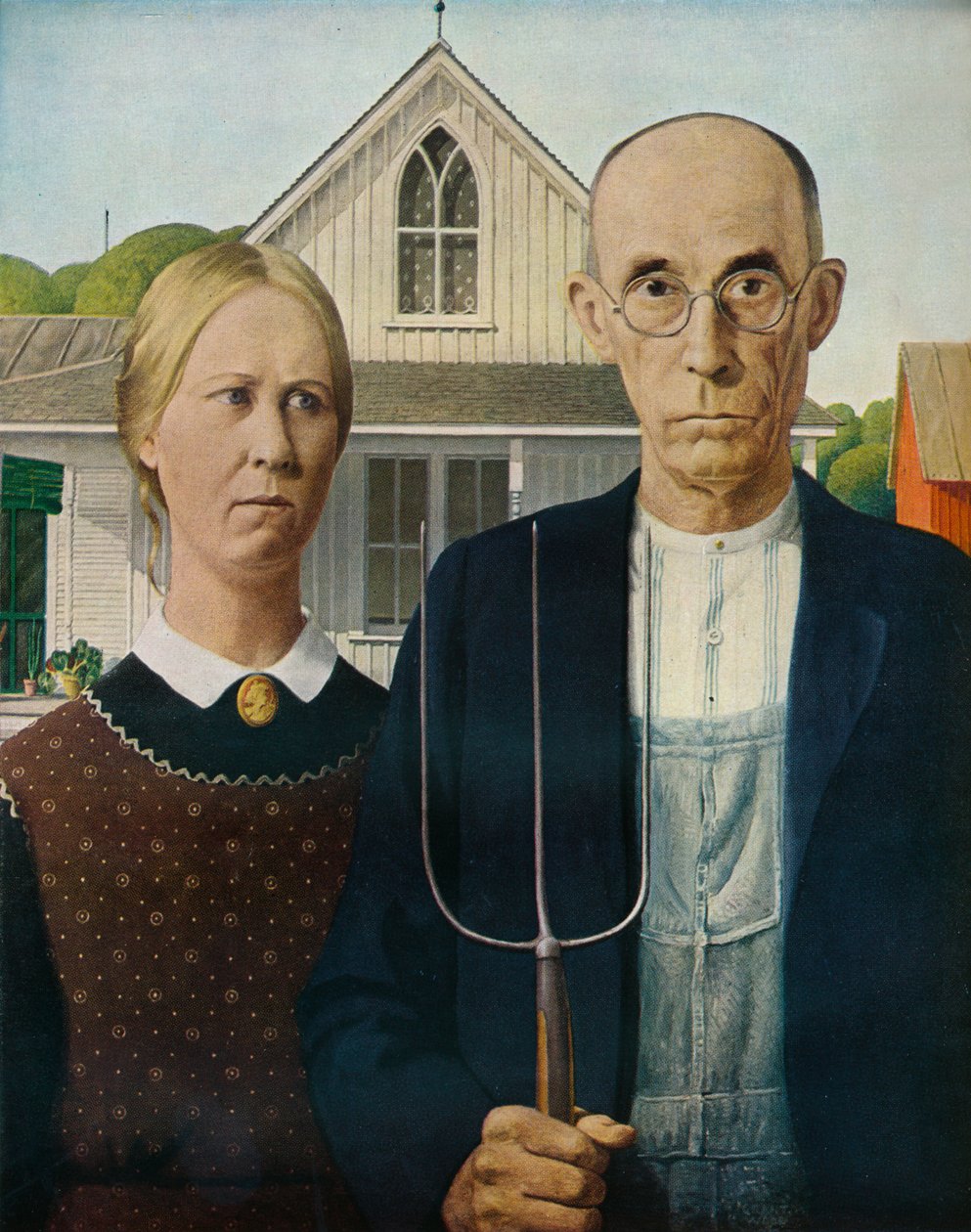 Amerykański gotyk, 1930 autorstwa Grant Wood