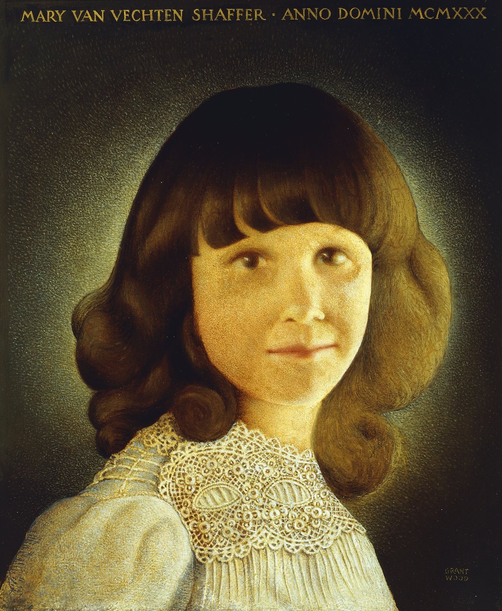 Portret Mary Van Vechten Schaffer, 1930 autorstwa Grant Wood