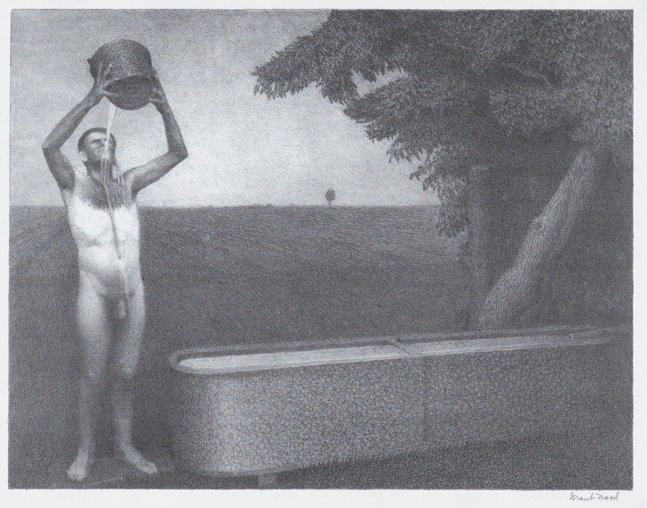 Noc duszna, 1939 autorstwa Grant Wood