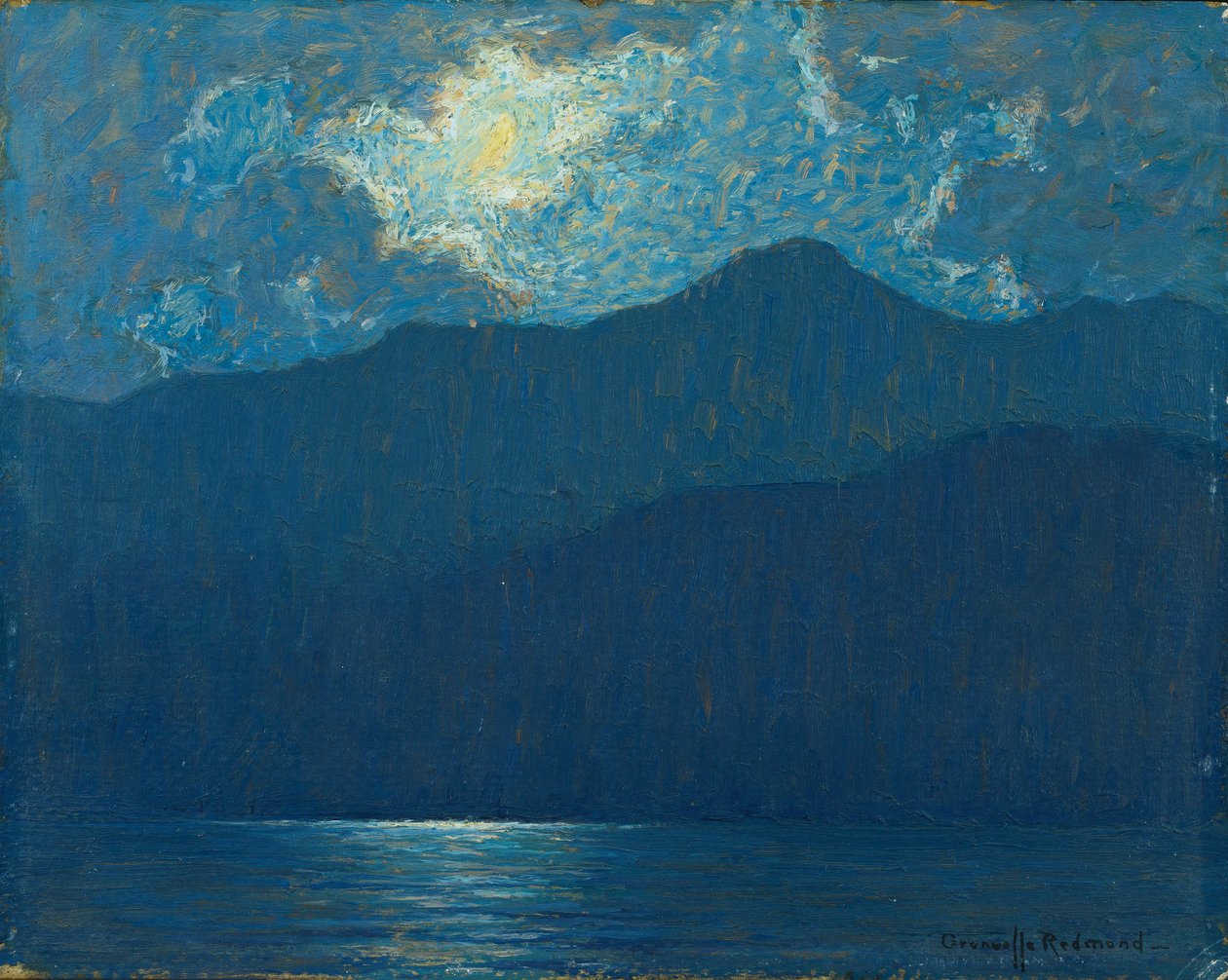 Wschód słońca nad wyspą Catalina (olej na pokładzie) autorstwa Granville Redmond