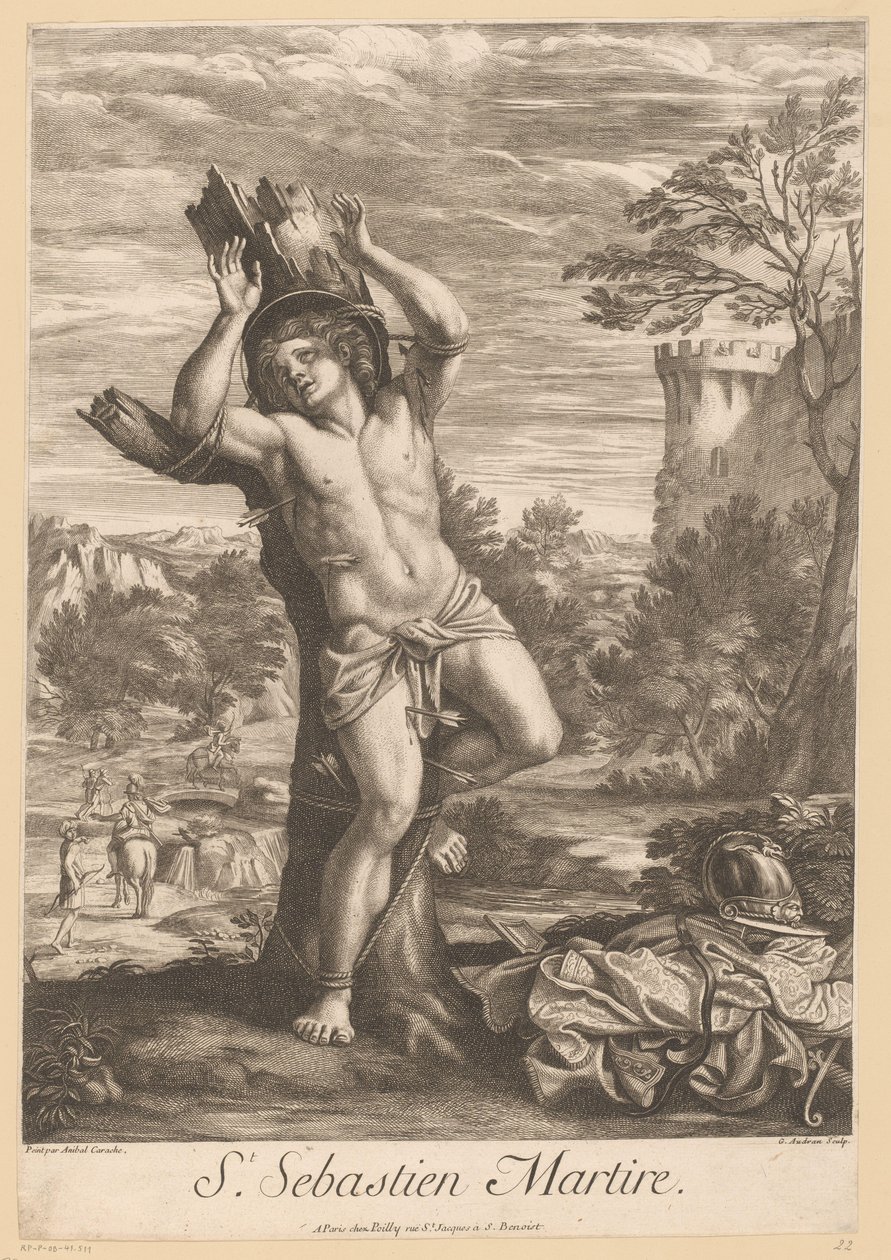 H. Sebastiaan St. Sebastien Martire (tytuł na obiekcie) autorstwa Gérard Audran