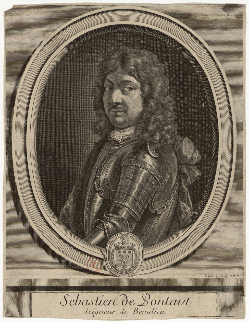 Edelinck - Sebastien de Pontaut Seigneur de Baulieu autorstwa Gérard Edelinck