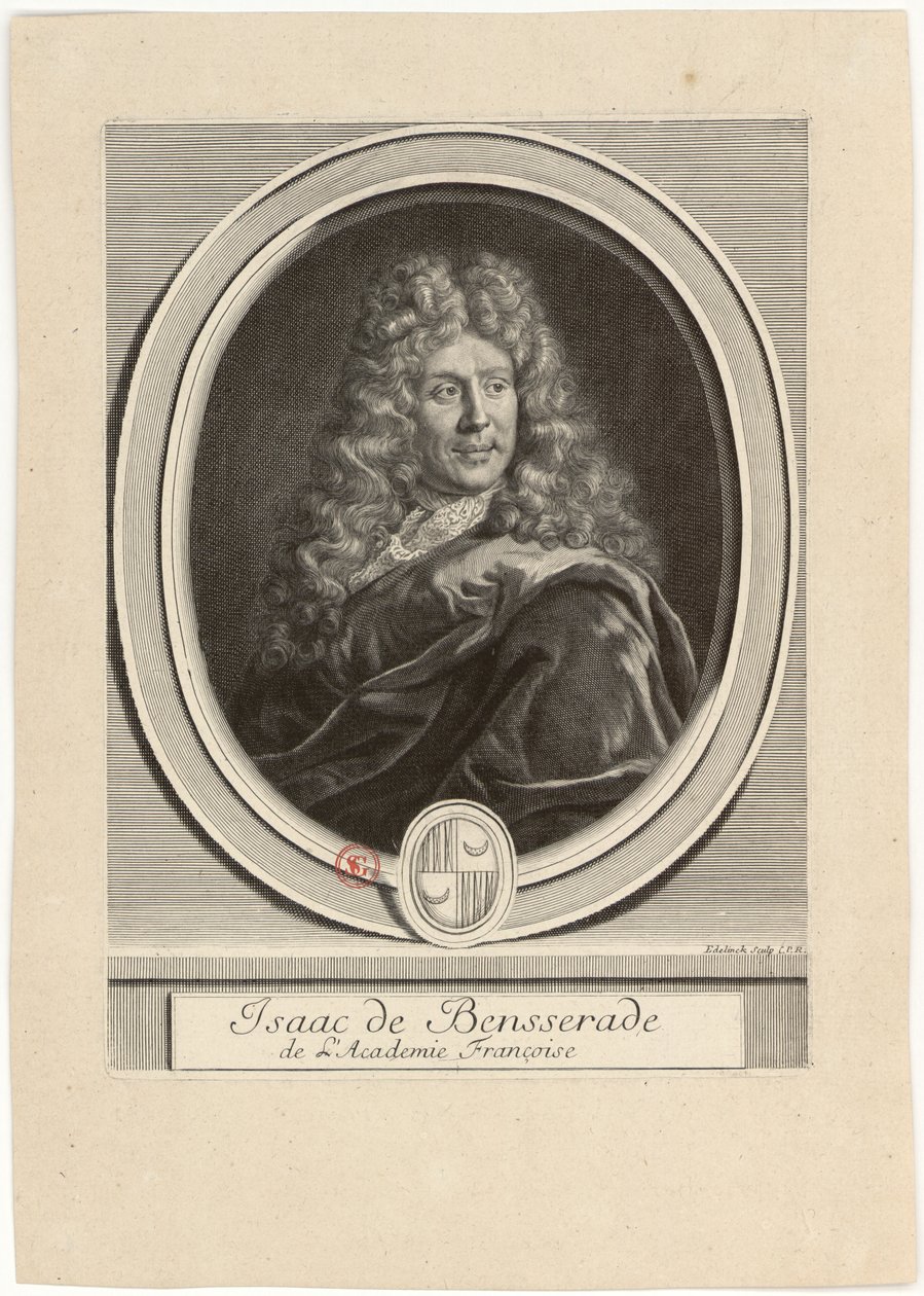Isaac de Bensserade z Académie Françoise autorstwa Gérard Edelinck