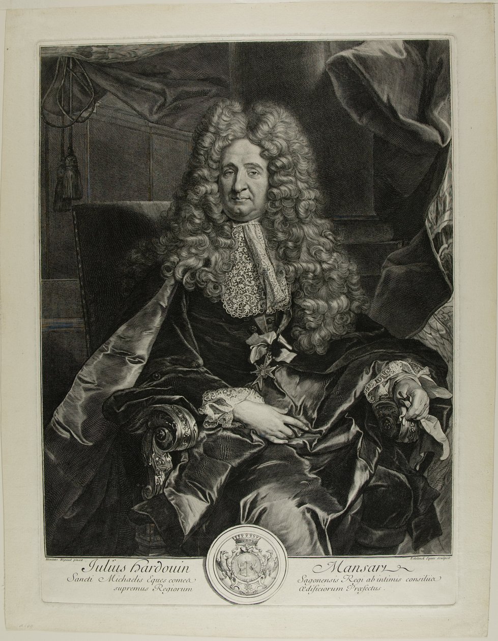 Jules Hardouin-Mansart autorstwa Gérard Edelinck