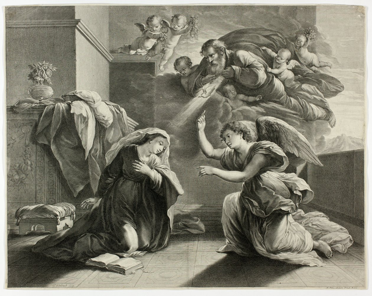 Zwiastowanie autorstwa Gérard Edelinck