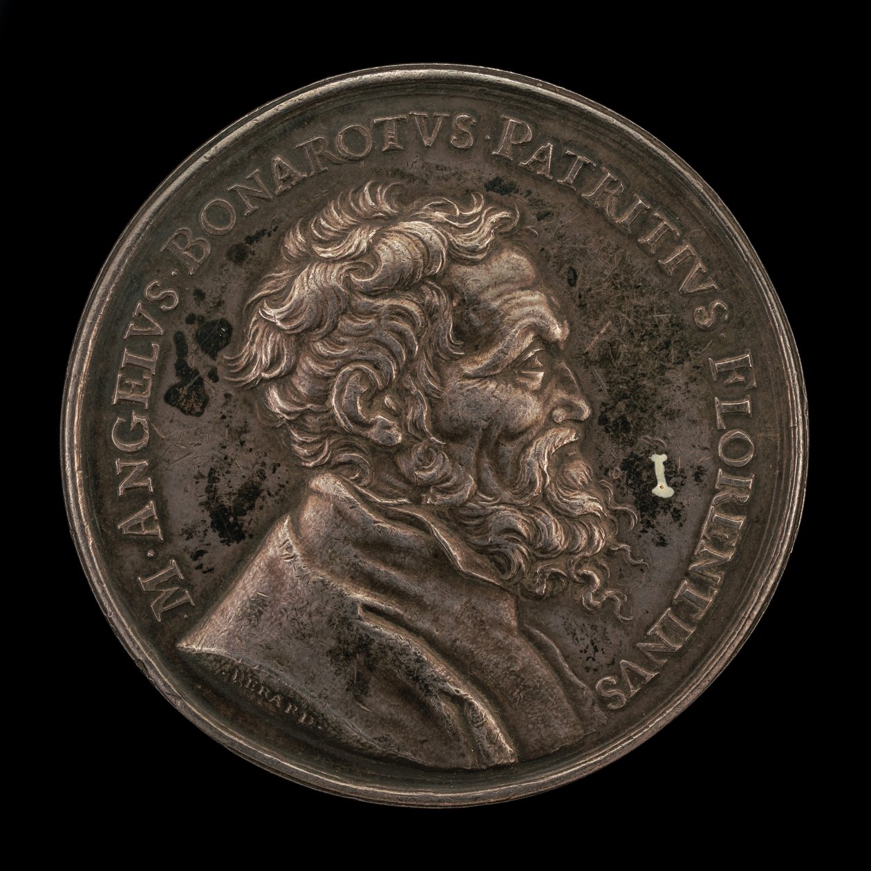 Michelangelo Buonarroti, 1475-1564, awers artysty włoskiego, 1673. autorstwa Gérard Léonard Hérard