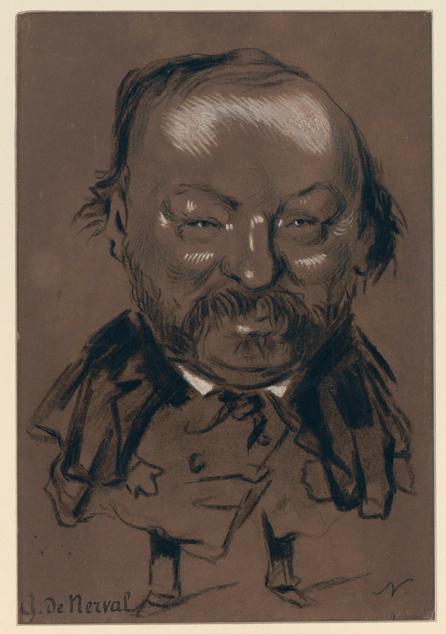 Gérard de Nerval - karykatura autorstwa Nadara autorstwa Gerard de Nerval