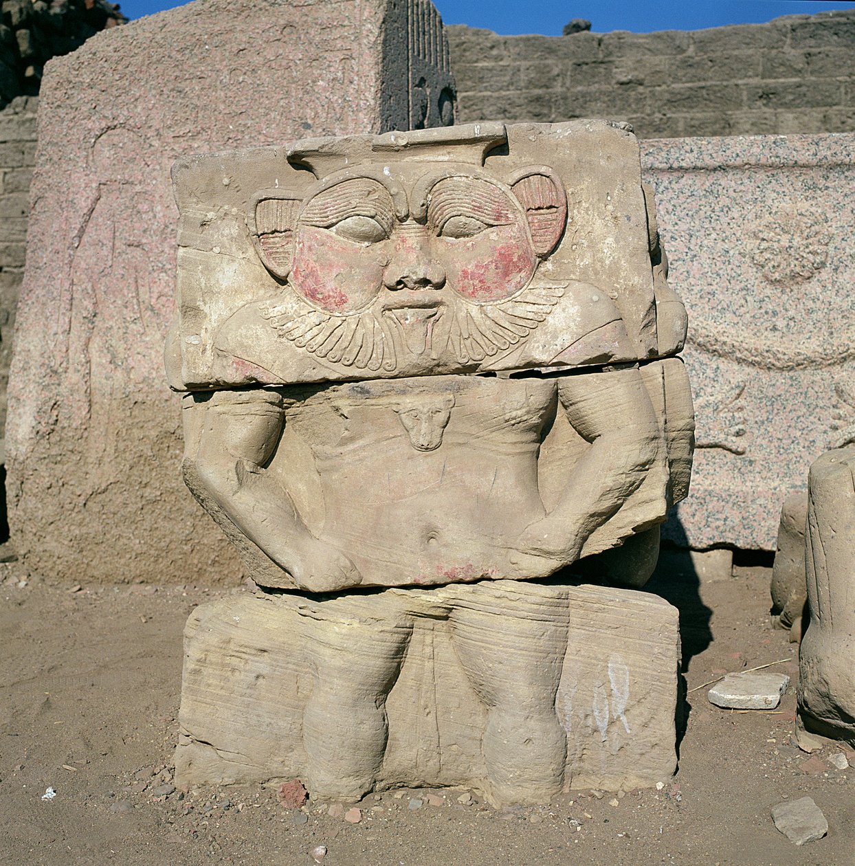 Płaskorzeźba egipskiego boga domowego, Bes, ok. 125 BC-AD 60 autorstwa Greco Roman