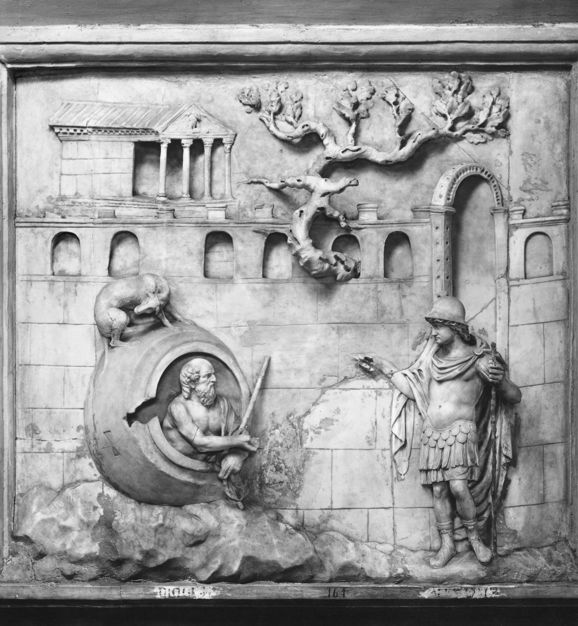 Diogenes i Aleksander Wielki (356-323 pne) (marmur) autorstwa Greco Roman Greco Roman