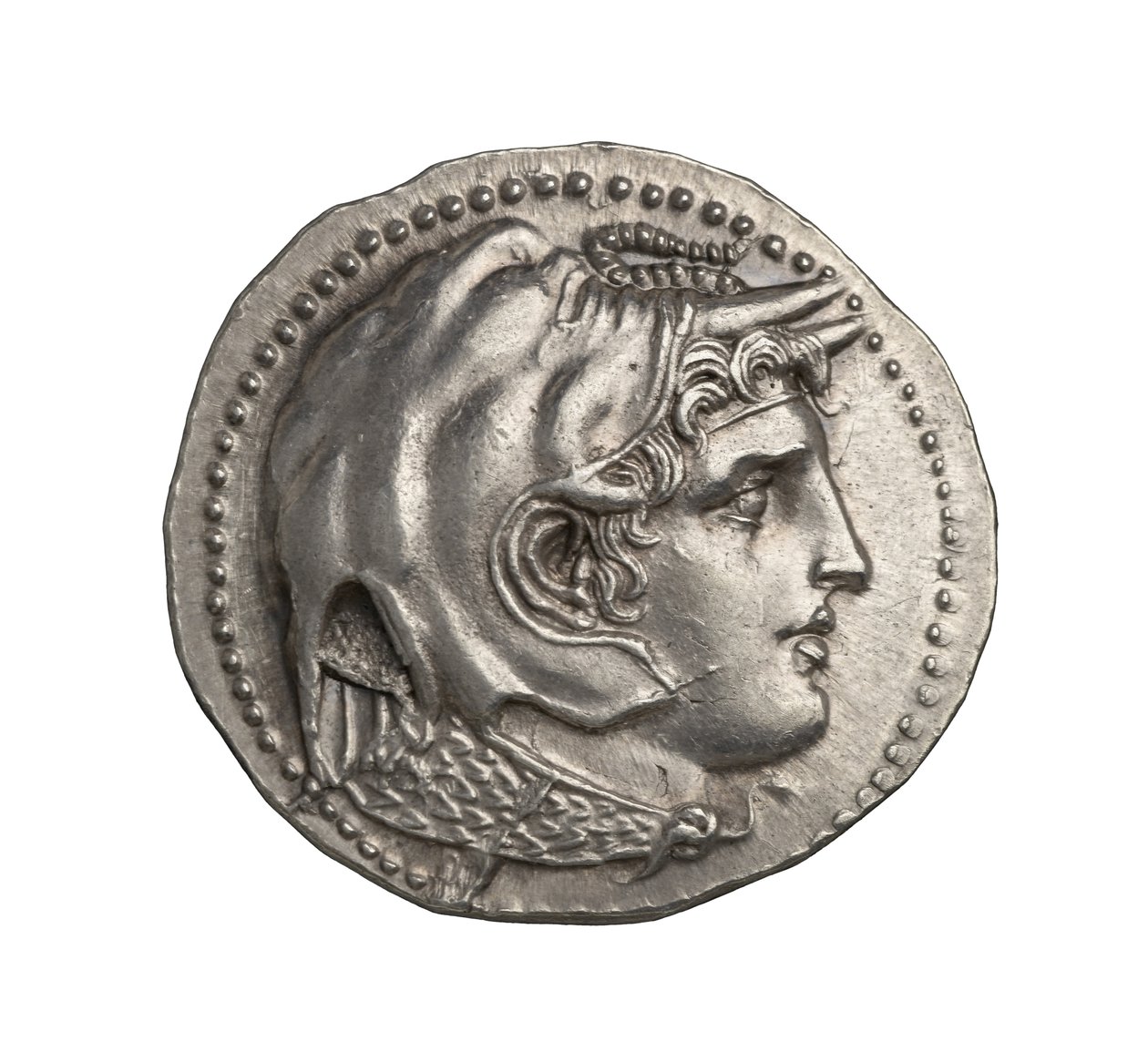 Starogrecka (ptolemejska) srebrna moneta z Aleksandrii, 295 pne (srebrna) autorstwa Greek