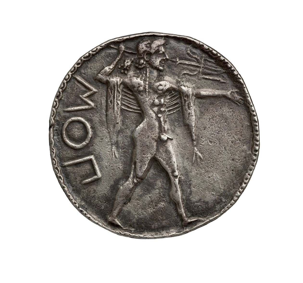 Starożytna grecka kadzidło srebrna moneta z Posidonia, AD 510-30 (srebro) autorstwa Greek