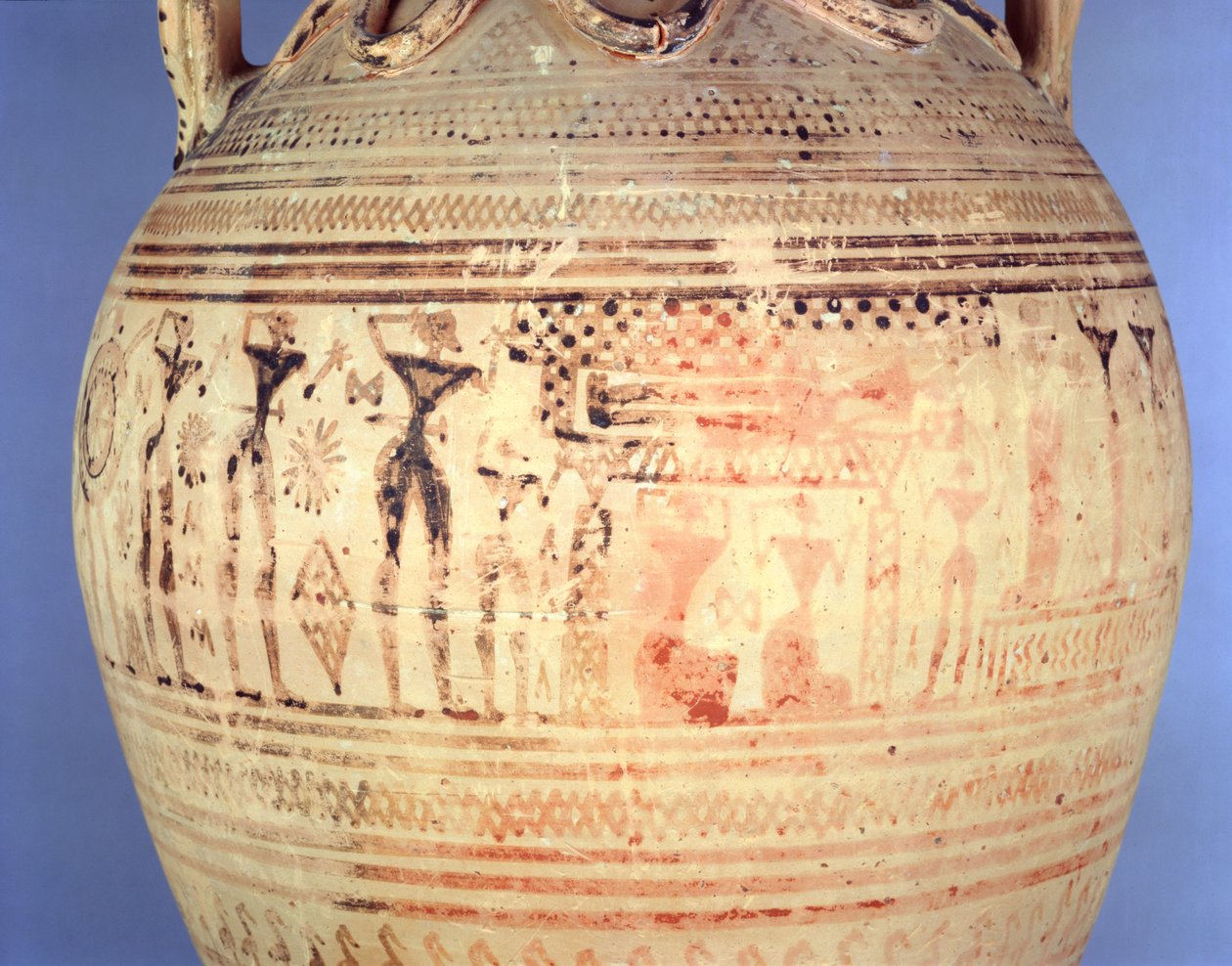 Amfora strychowa późna geometryczna IIb, detal, ok. 720-700 pne (ceramika) autorstwa Greek