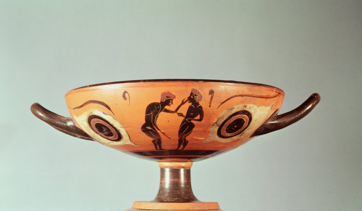 Czarny kylix, ok. 580-525 pne (ceramika) autorstwa Greek