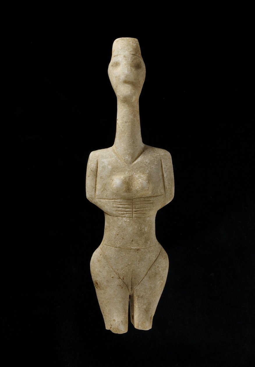 Figurka Cyklad, Naxos, ok. 3000-2000 pne (marmur) autorstwa Greek