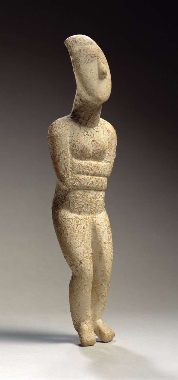 Figura Cyklad, wczesne Spedos, ok. 2700 pne (marmur) (patrz także 257632) autorstwa Greek
