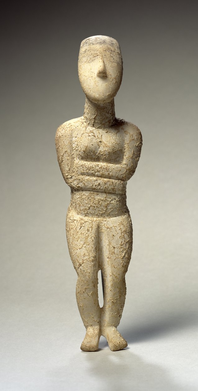 Figura Cyklad, wczesne Spedos, ok. 2700 pne (marmur) (patrz także 257633) autorstwa Greek