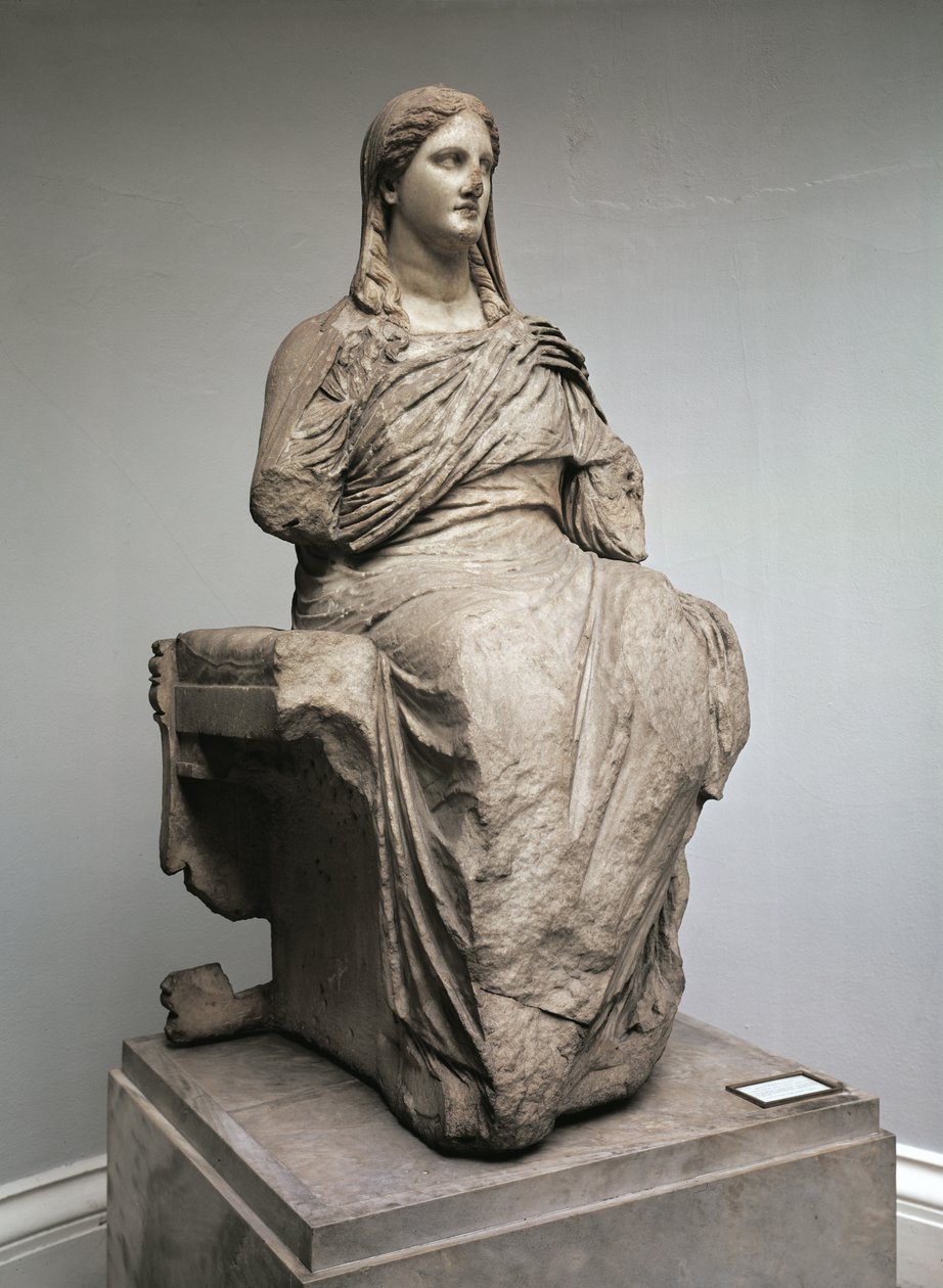 Demeter, posąg z Knidos, Azja Mniejsza, ok. 350BC (marmur) autorstwa Greek