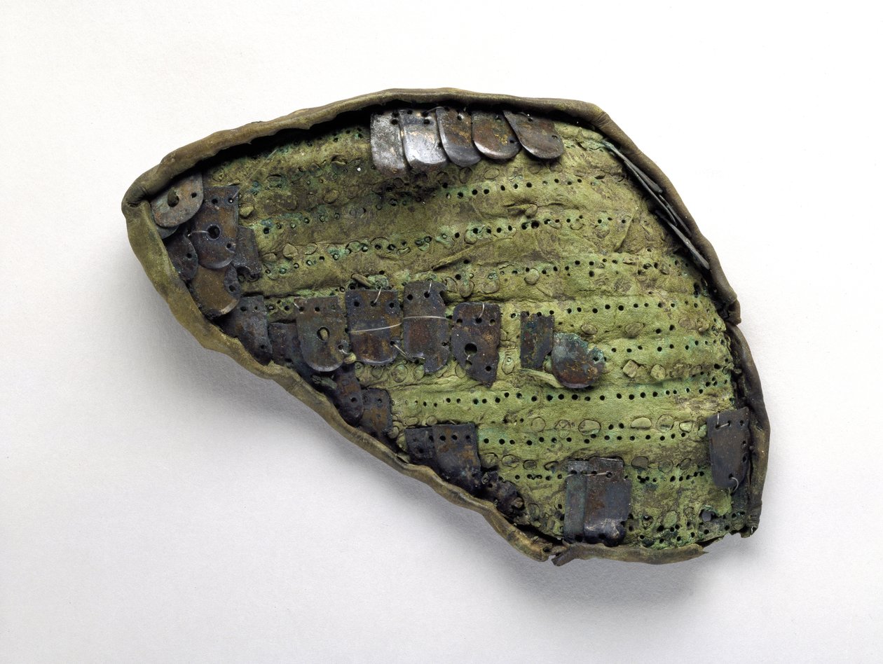 Fragment zbroi łuskowej, z grobu wojownika w Nymphaeum (skóra) autorstwa Greek