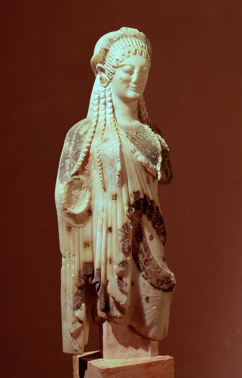 Figurka Kore, ok. 510 p.n.e. (marmur) (zob. też 277233) autorstwa Greek