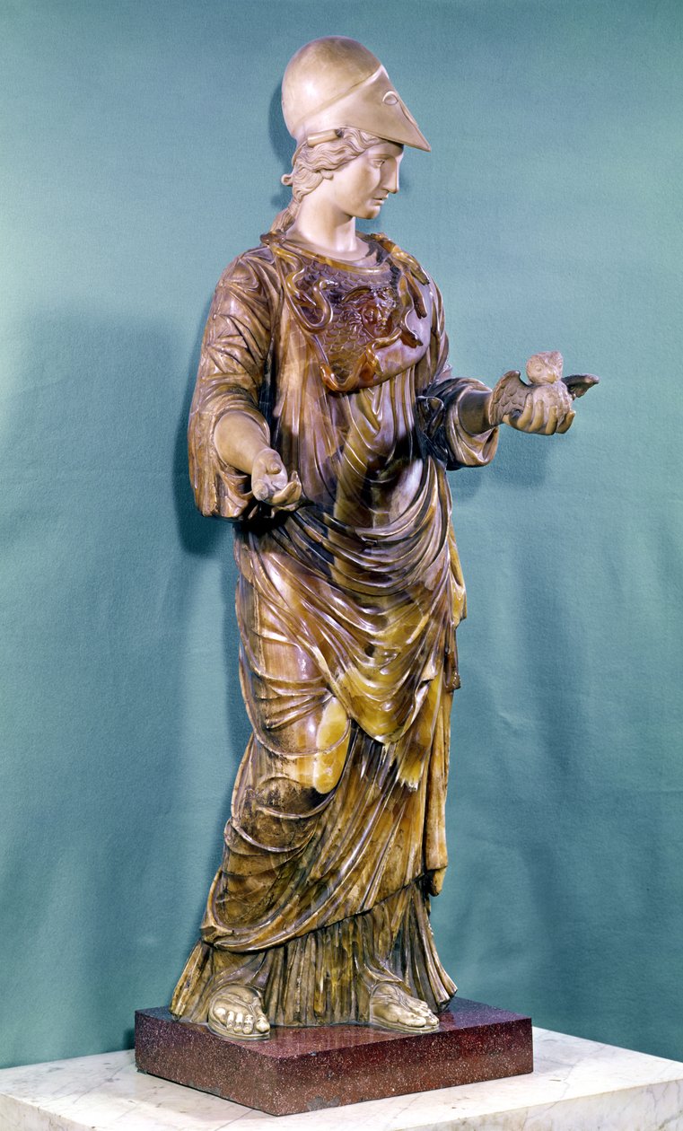 Minerwa z sową, kopia oryginału z VI wieku (alabaster) autorstwa Greek