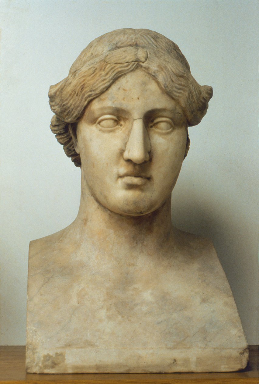 Popiersie portretowe Sappho (marmur) autorstwa Greek
