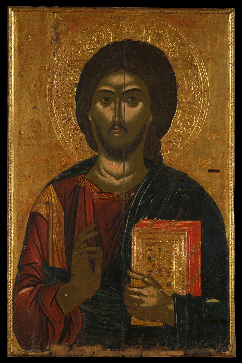 Ikona Ikonostasu z ekranu Sanktuarium przedstawiającego Chrystusa Pantokratora (tempera jajeczna na panelu) autorstwa Greek School