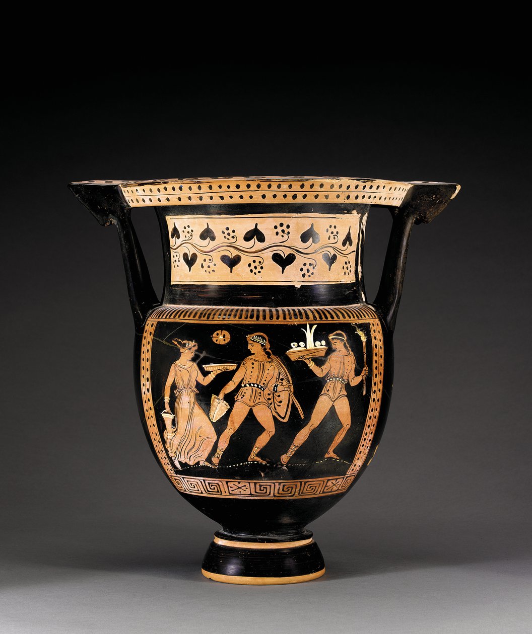 Apulijski czerwonofigurowy krater kolumnowy, przypisywany grupie Letet, ok. 370-360 pne autorstwa Greek