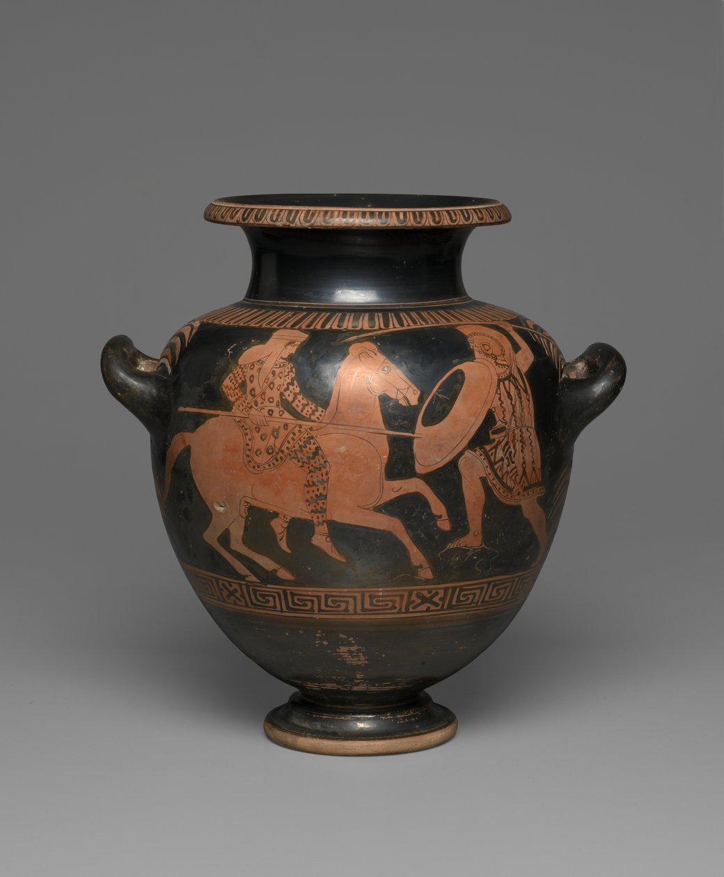 Poddasze czerwonofigurowe stamnos, 440-430 pne (ceramiczne) (patrz także 342002) autorstwa Greek